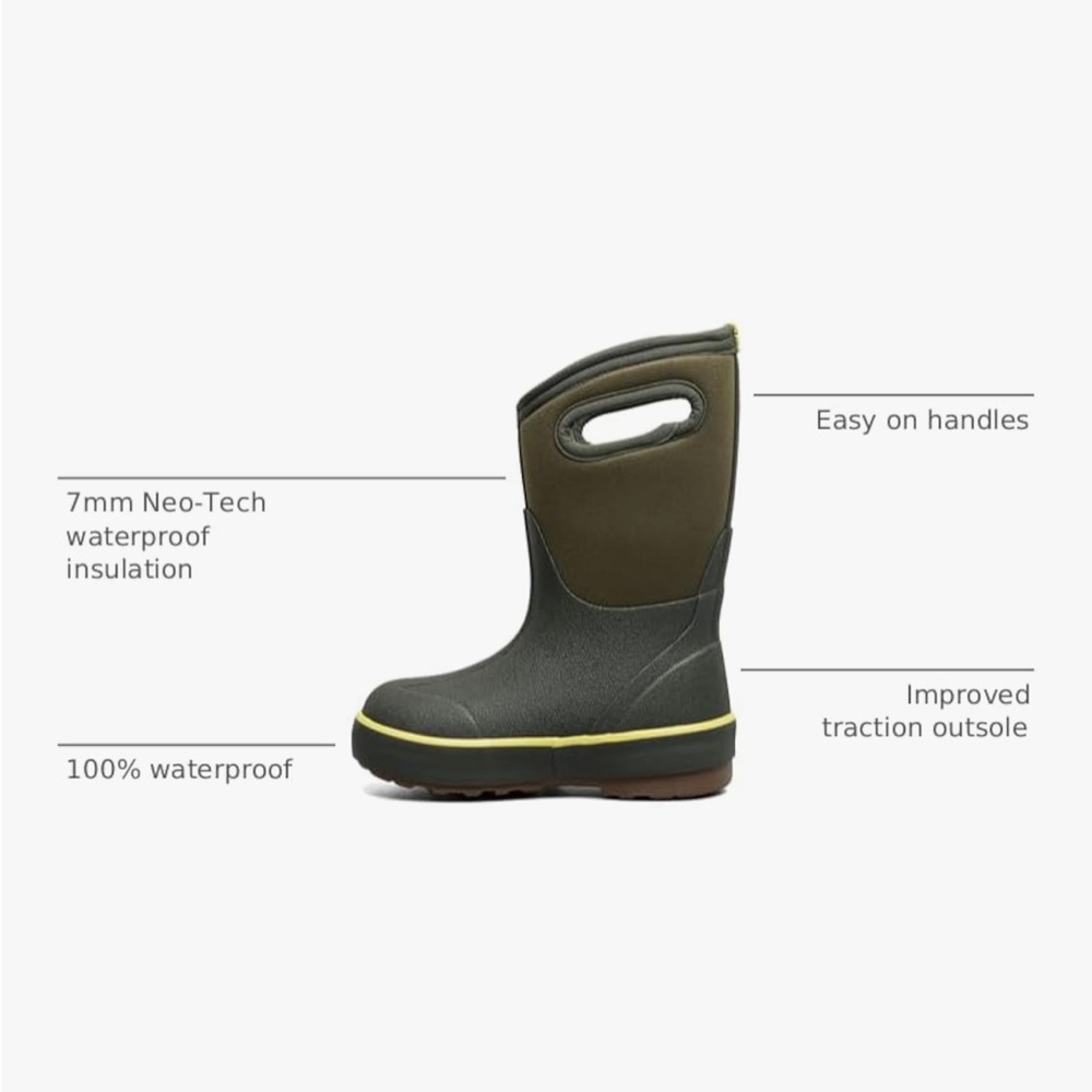 Kids Unisex Green Bogs Boots big kids size 6 nearly new - Picture 12 of 14